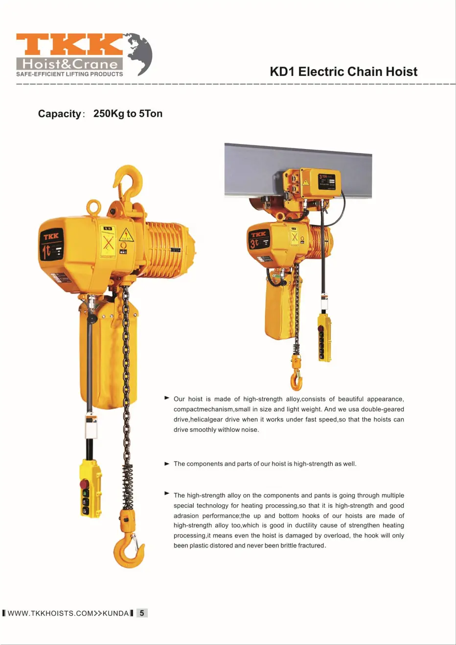 TKK Hoist Catalog electric chain hoist wire rope hoist
